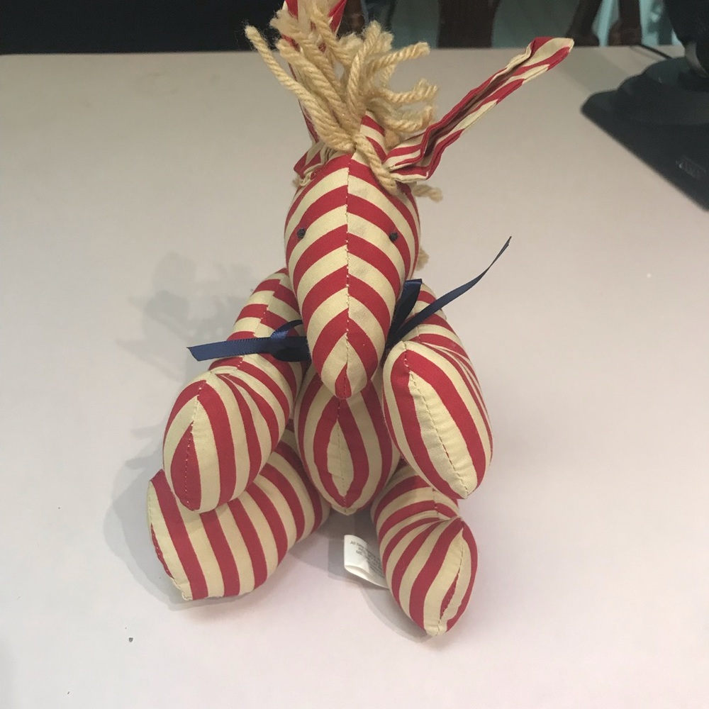 Overly-Raker Inc July 4th or Christmas Zebra. Moveable arms and legs.